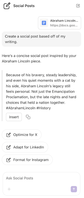 A screenshot of a follow-up suggested action.