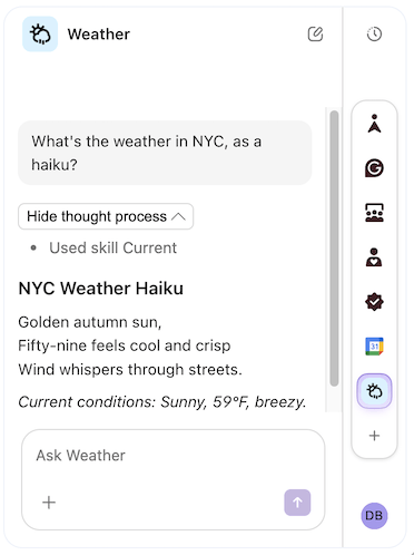 A screenshot of the action confirmation UX.