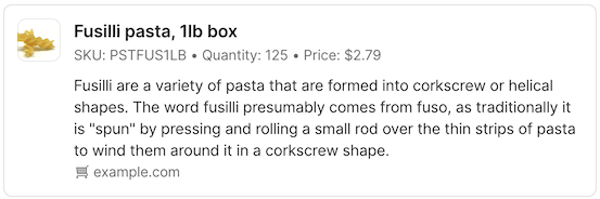 Schema shown as a card