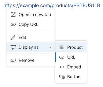 Changing a mention to show as a card in the display as menu