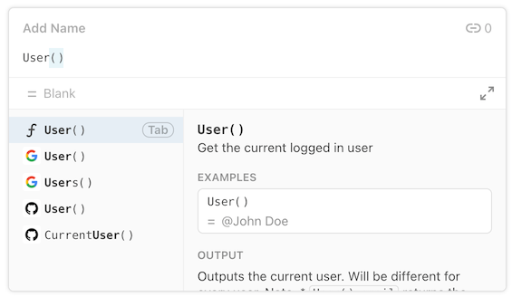 Icons used to disambiguate formulas
