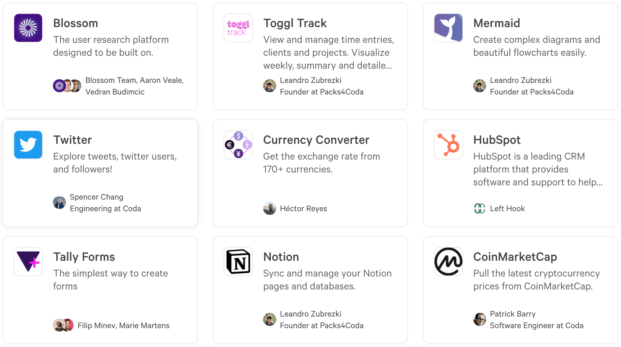 Packs in the Gallery