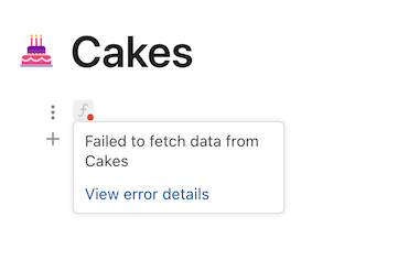 Open Pack maker tools from a formula error