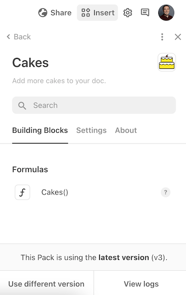 Open Pack maker tools from Pack panel