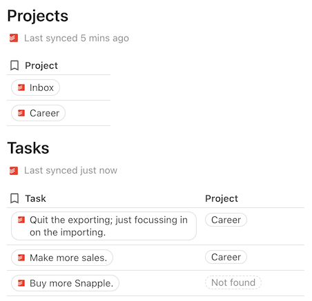 How sync table references look in the doc